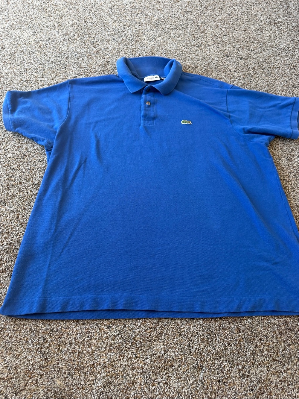 Lacoste Classic Fit Mens 3XL Blue Pique Polo Shirt Crocodile Logo Cotton Preppy